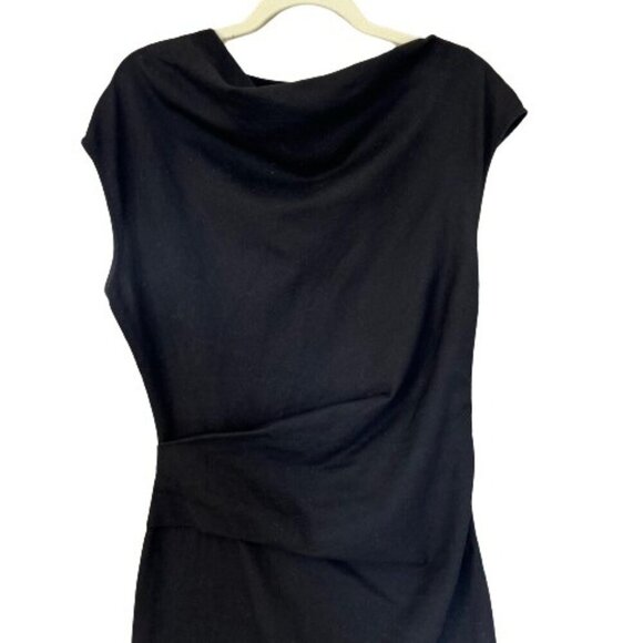 Helmut Lang Women’s Draped Bodycon Black Dress Size 4 - Picture 2 of 11